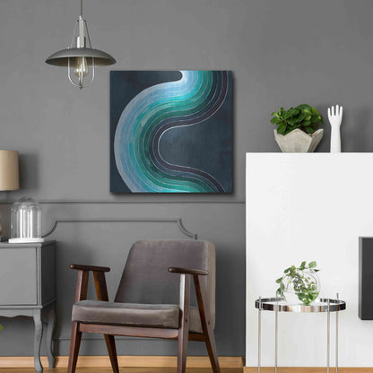 Luxe Metal Art 'Mid Century Current I' by Grace Popp, Metal Wall Art,24x24