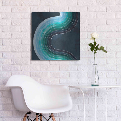 Luxe Metal Art 'Mid Century Current I' by Grace Popp, Metal Wall Art,24x24