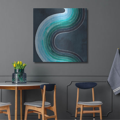 Luxe Metal Art 'Mid Century Current I' by Grace Popp, Metal Wall Art,36x36