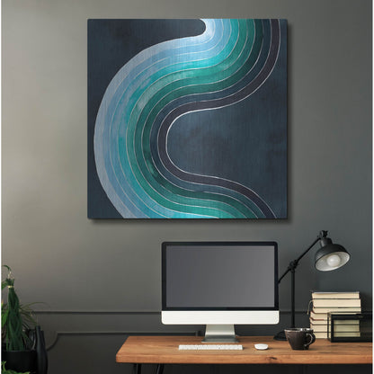 Luxe Metal Art 'Mid Century Current I' by Grace Popp, Metal Wall Art,36x36