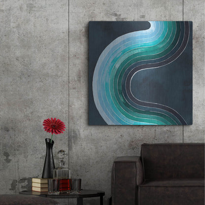 Luxe Metal Art 'Mid Century Current I' by Grace Popp, Metal Wall Art,36x36