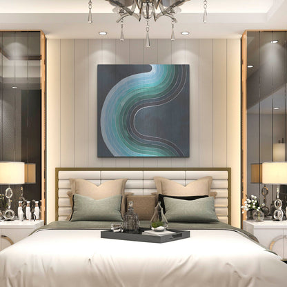 Luxe Metal Art 'Mid Century Current I' by Grace Popp, Metal Wall Art,36x36