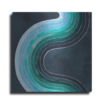 Luxe Metal Art 'Mid Century Current I' by Grace Popp, Metal Wall Art