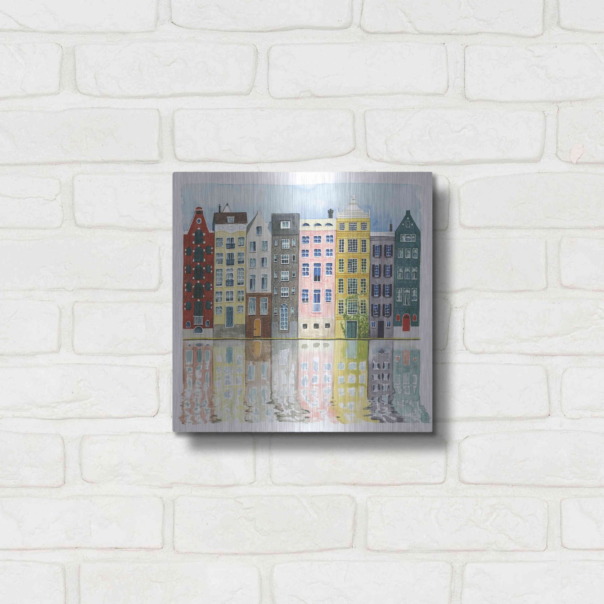 Luxe Metal Art 'Neighborhood II' by Grace Popp, Metal Wall Art,12x12