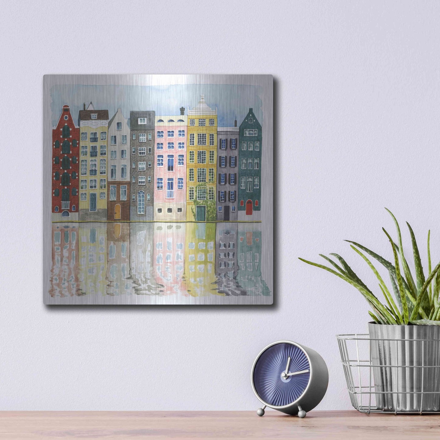 Luxe Metal Art 'Neighborhood II' by Grace Popp, Metal Wall Art,12x12