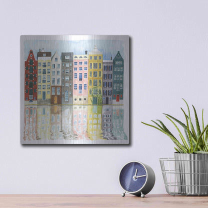 Luxe Metal Art 'Neighborhood II' by Grace Popp, Metal Wall Art,12x12