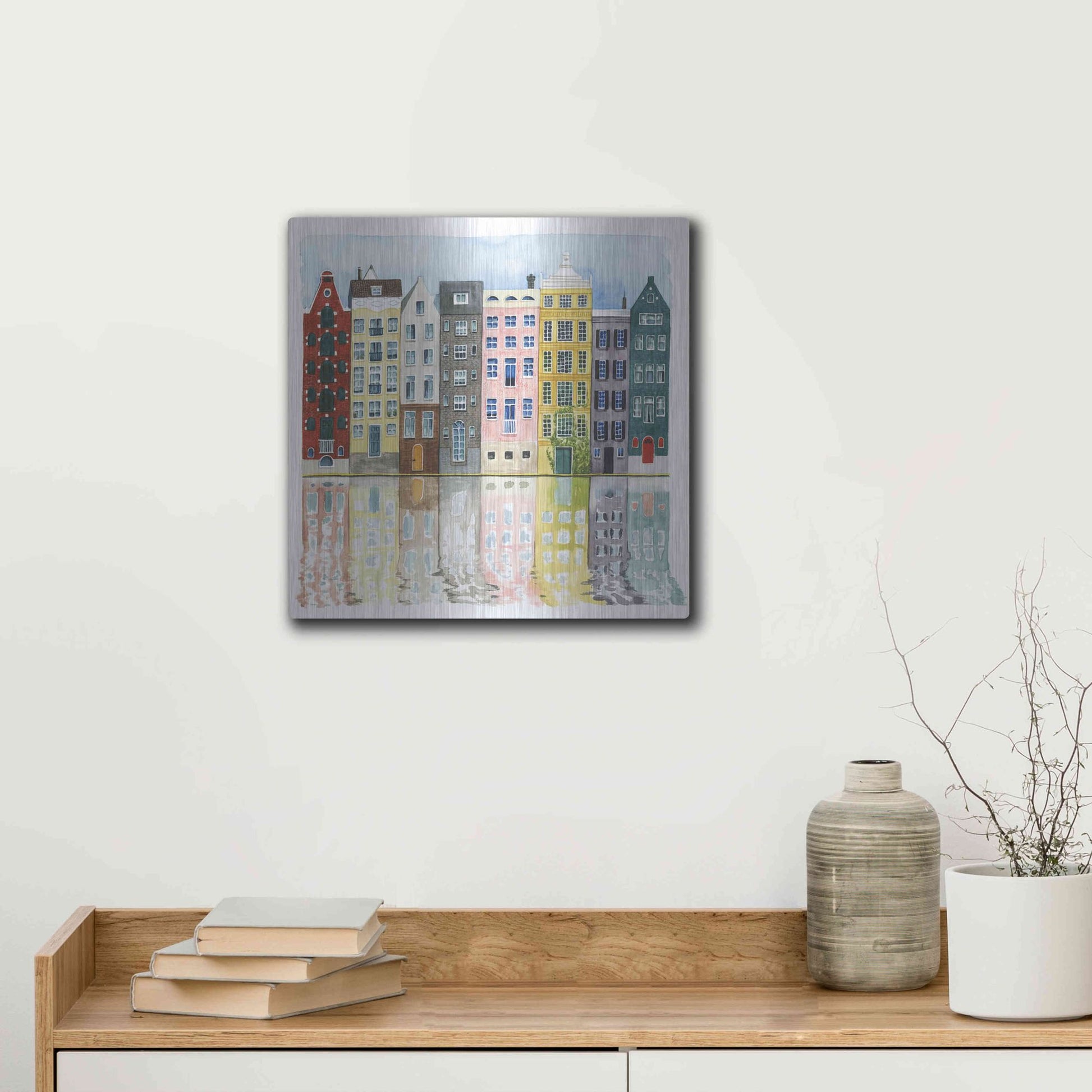 Luxe Metal Art 'Neighborhood II' by Grace Popp, Metal Wall Art,12x12