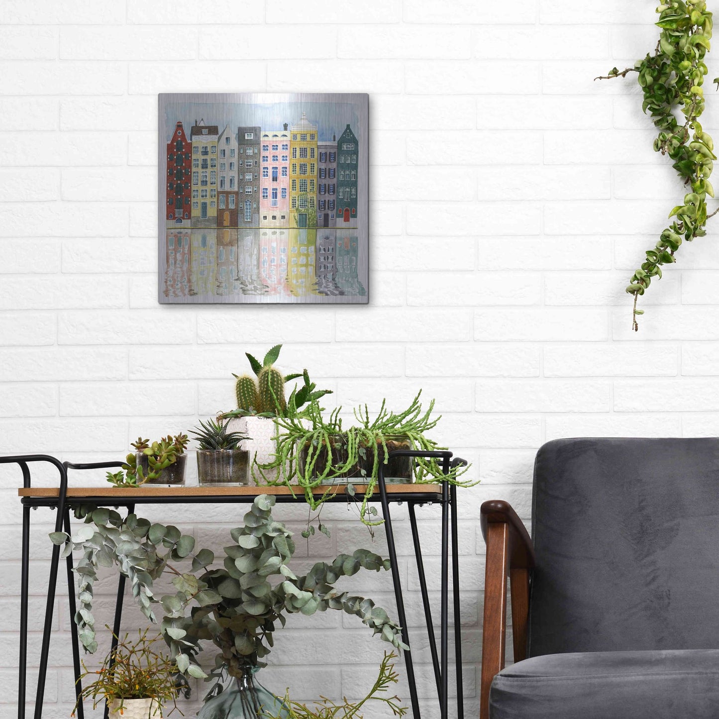 Luxe Metal Art 'Neighborhood II' by Grace Popp, Metal Wall Art,12x12