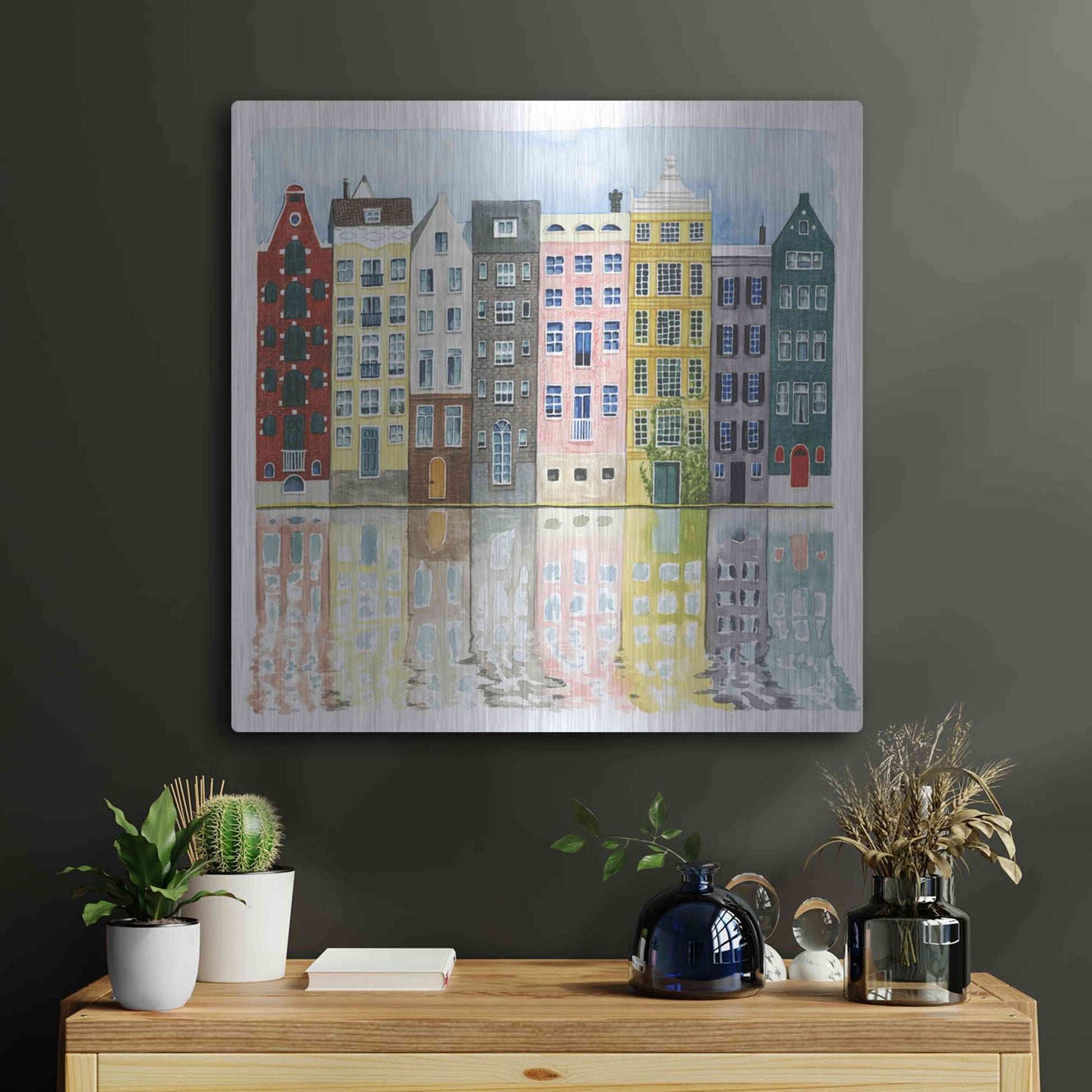 Luxe Metal Art 'Neighborhood II' by Grace Popp, Metal Wall Art,24x24