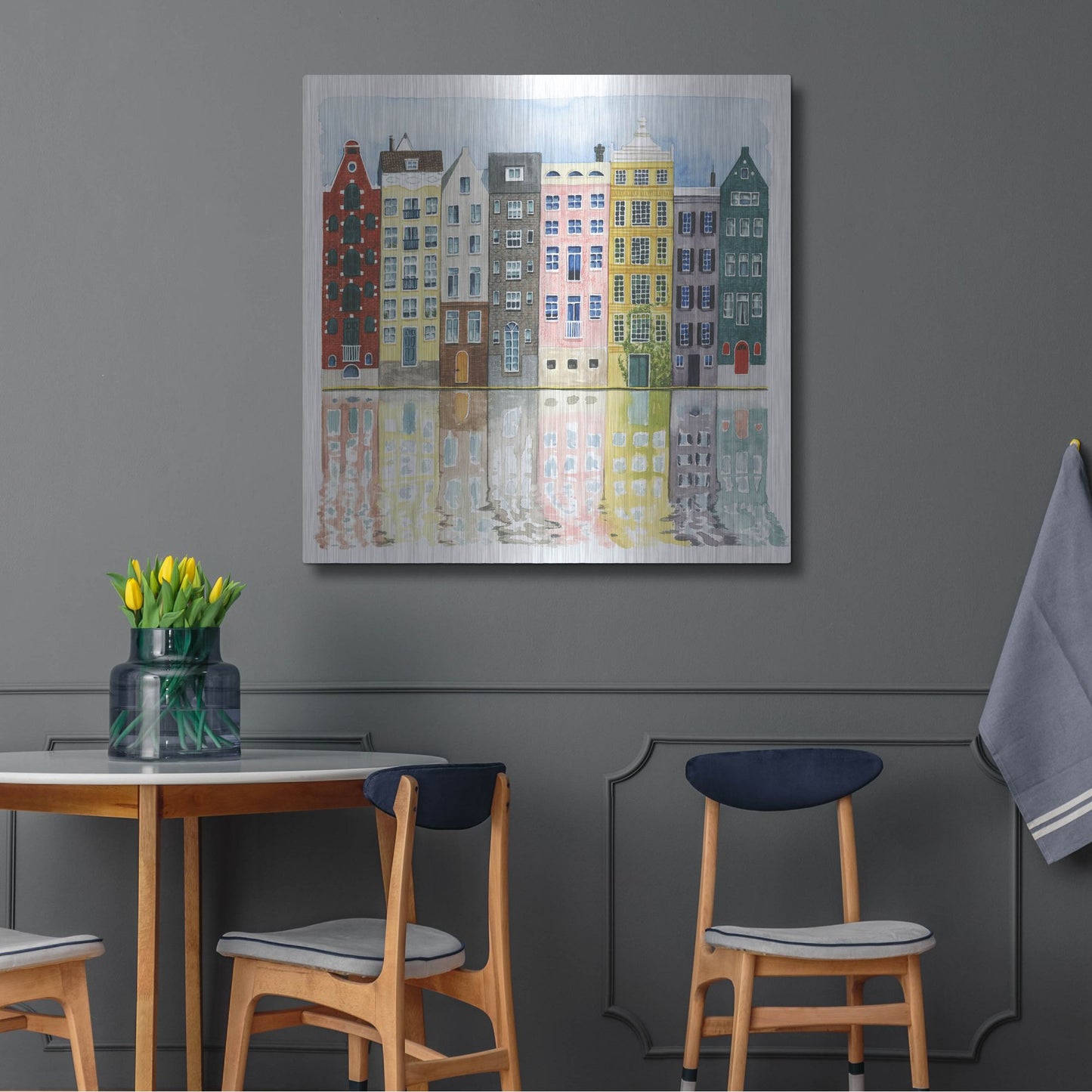 Luxe Metal Art 'Neighborhood II' by Grace Popp, Metal Wall Art,36x36