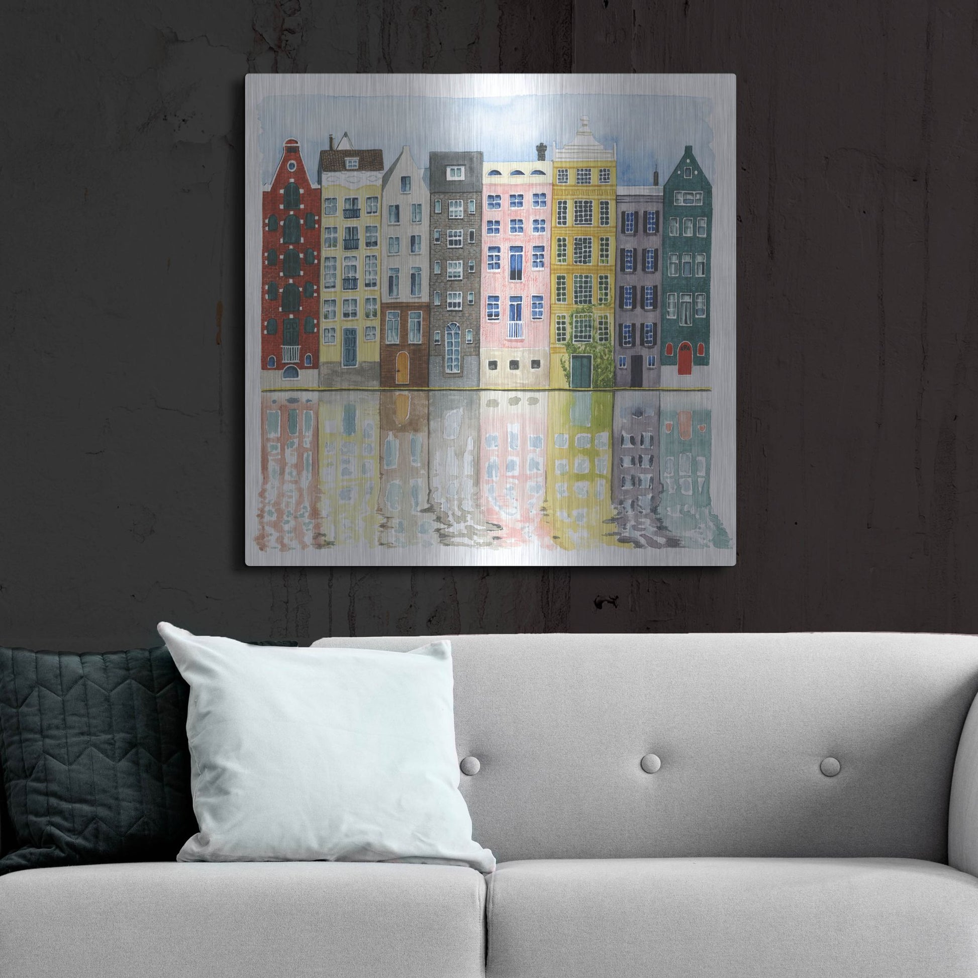 Luxe Metal Art 'Neighborhood II' by Grace Popp, Metal Wall Art,36x36