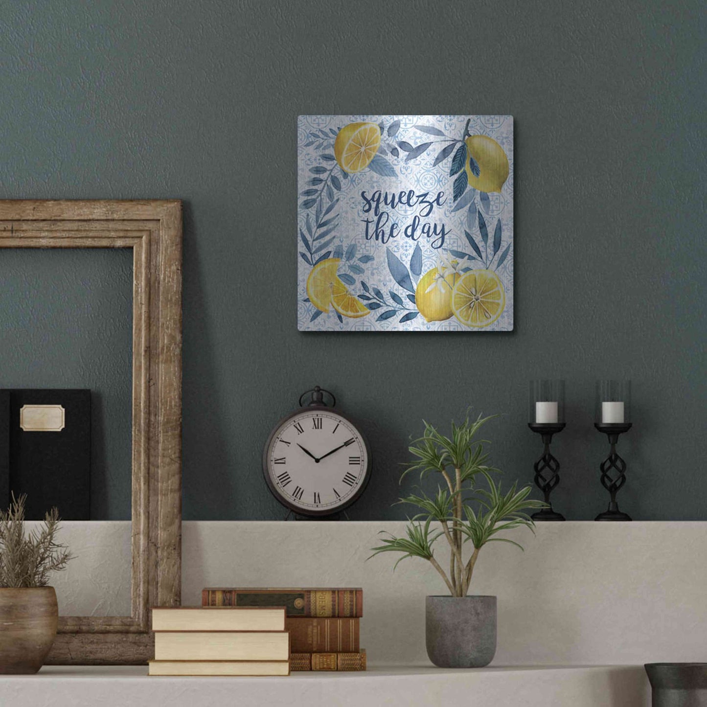 Luxe Metal Art 'Citrus Sayings II' by Grace Popp, Metal Wall Art,12x12