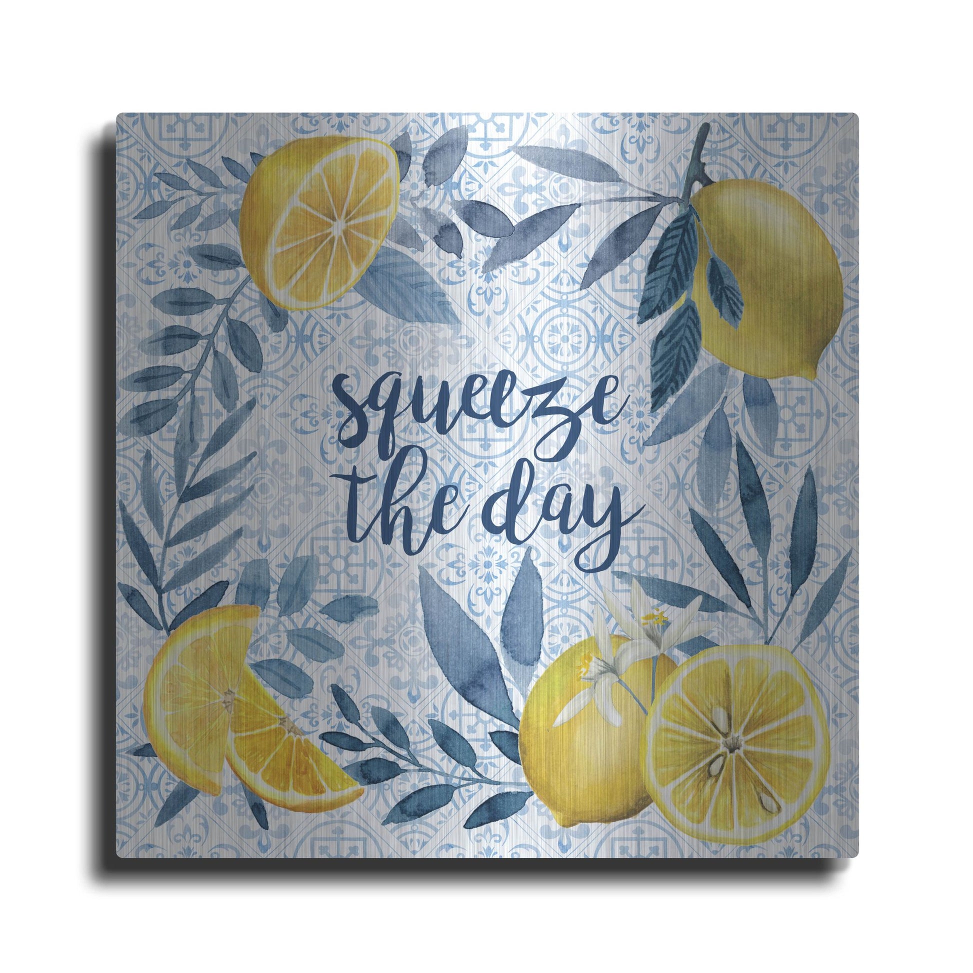 Luxe Metal Art 'Citrus Sayings II' by Grace Popp, Metal Wall Art