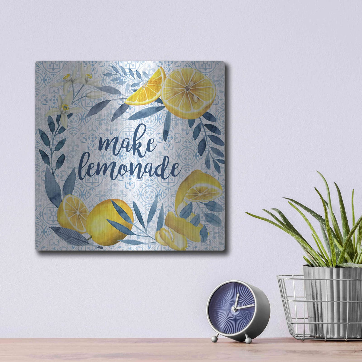 'Citrus Sayings I' by Grace Popp – Metal Wall Art, 12x12 room view