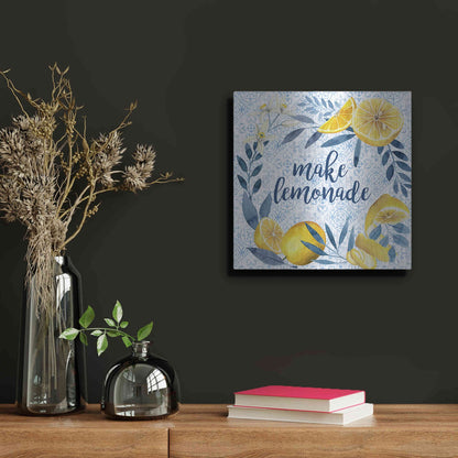 Luxe Metal Art 'Citrus Sayings I' by Grace Popp, Metal Wall Art,12x12