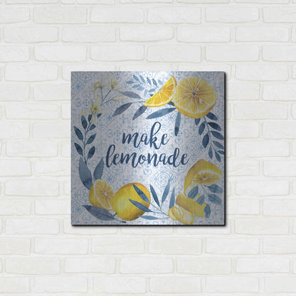 Luxe Metal Art 'Citrus Sayings I' by Grace Popp, Metal Wall Art,24x24