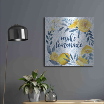 Luxe Metal Art 'Citrus Sayings I' by Grace Popp, Metal Wall Art,24x24