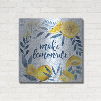 Luxe Metal Art 'Citrus Sayings I' by Grace Popp, Metal Wall Art,36x36