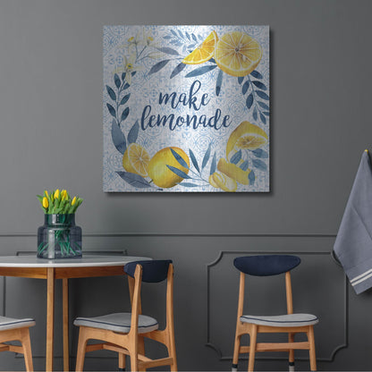 Luxe Metal Art 'Citrus Sayings I' by Grace Popp, Metal Wall Art,36x36