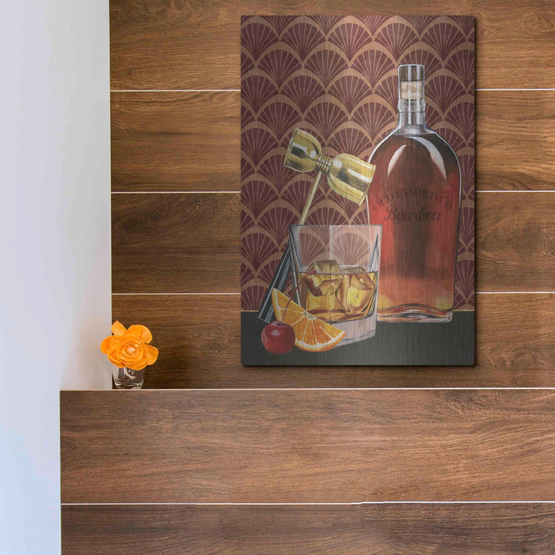 Luxe Metal Art 'Bar Gatsby II' by Grace Popp, Metal Wall Art,12x16