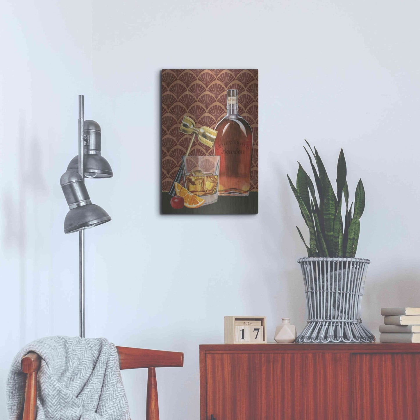 Luxe Metal Art 'Bar Gatsby II' by Grace Popp, Metal Wall Art,16x24