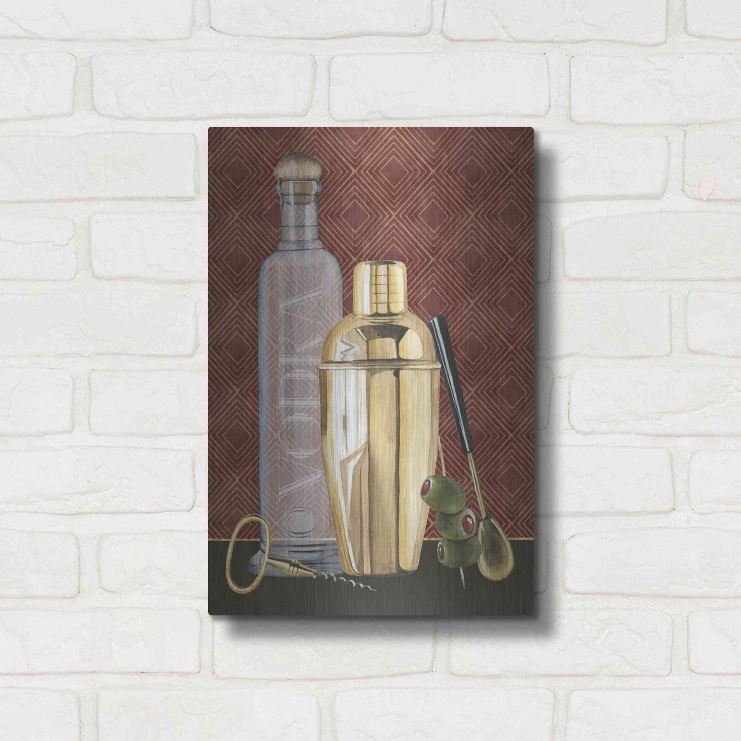 Luxe Metal Art 'Bar Gatsby I' by Grace Popp, Metal Wall Art,12x16