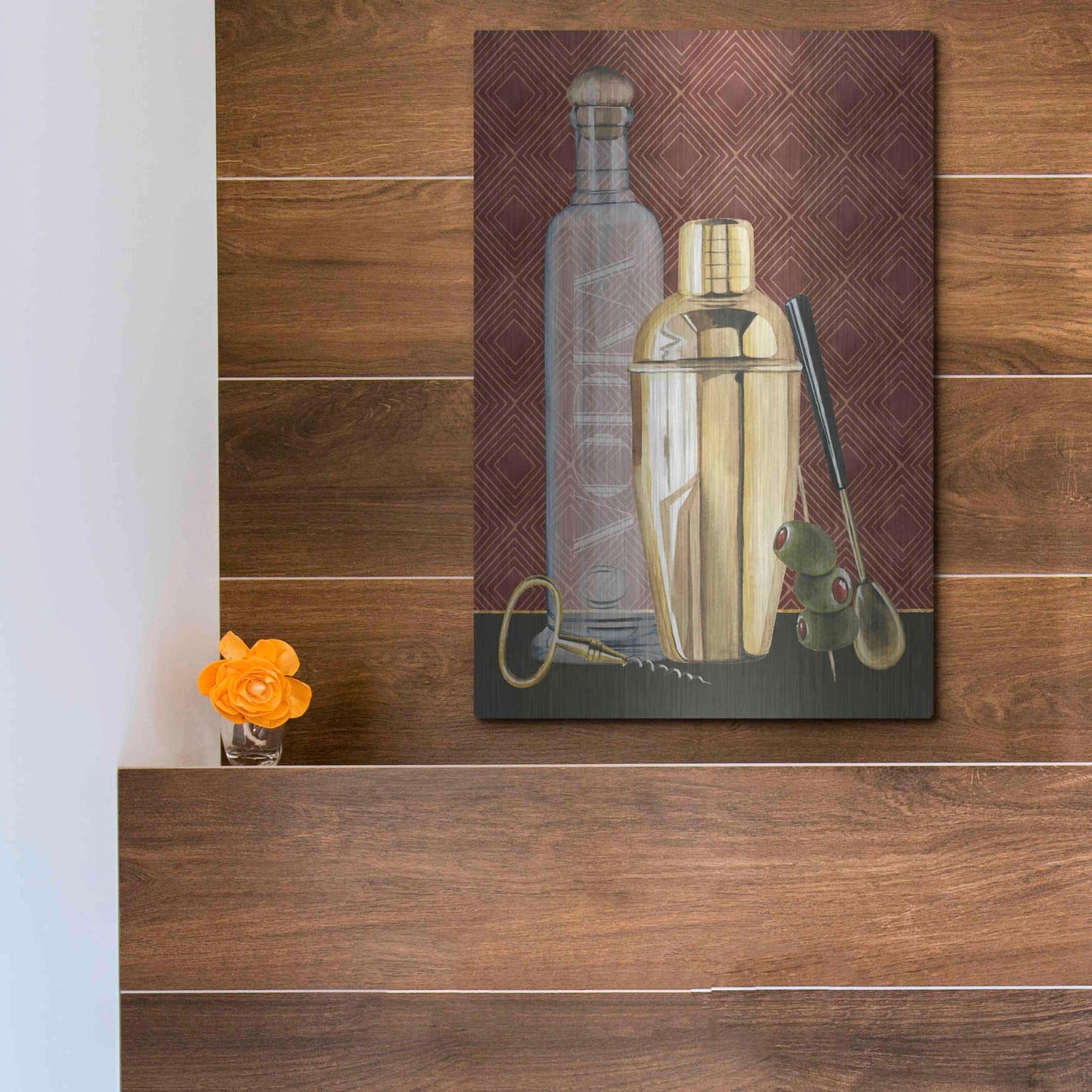 Luxe Metal Art 'Bar Gatsby I' by Grace Popp, Metal Wall Art,12x16