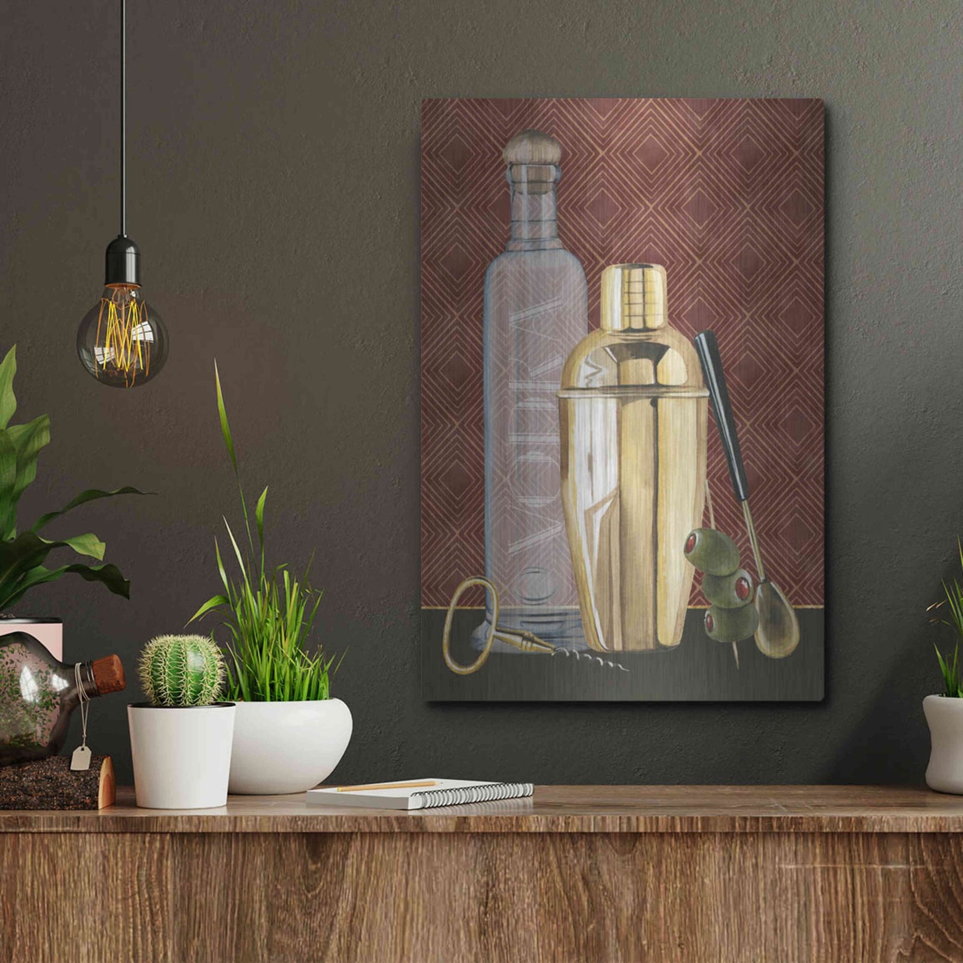 Luxe Metal Art 'Bar Gatsby I' by Grace Popp, Metal Wall Art,12x16