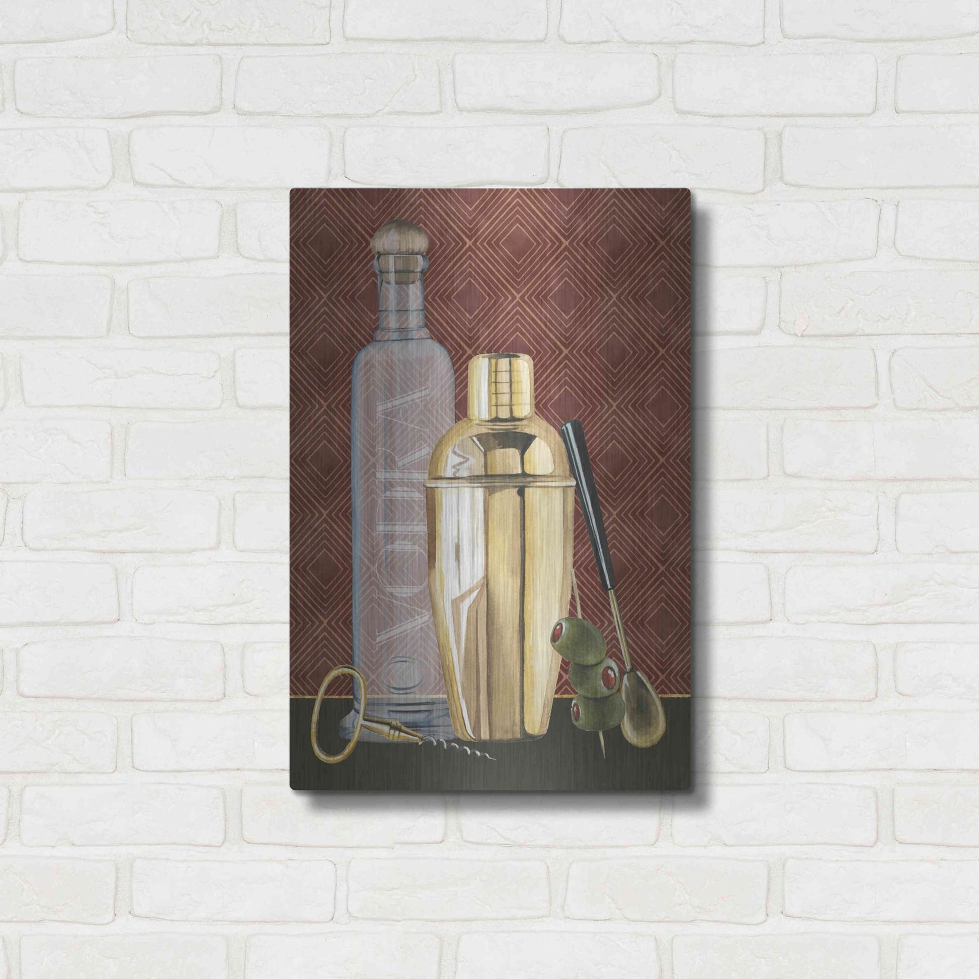 Luxe Metal Art 'Bar Gatsby I' by Grace Popp, Metal Wall Art,16x24