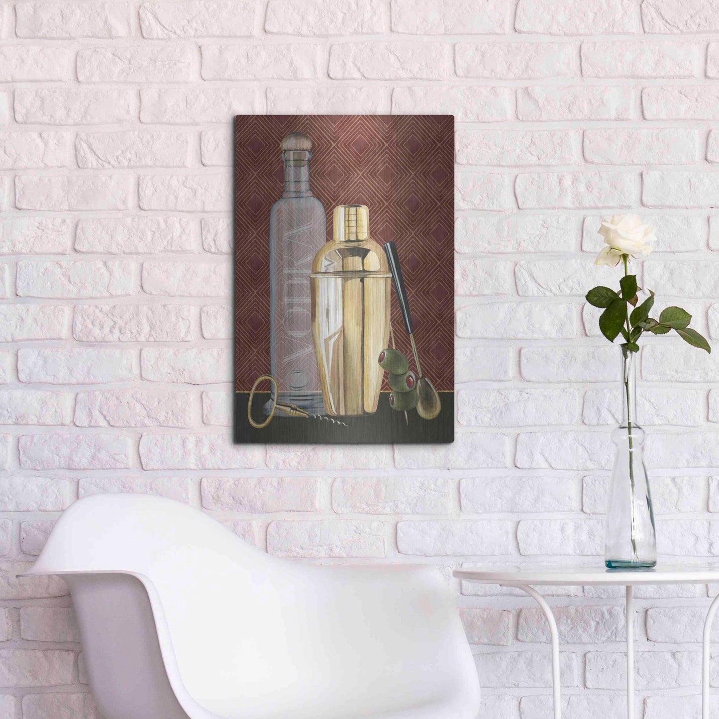 Luxe Metal Art 'Bar Gatsby I' by Grace Popp, Metal Wall Art,16x24