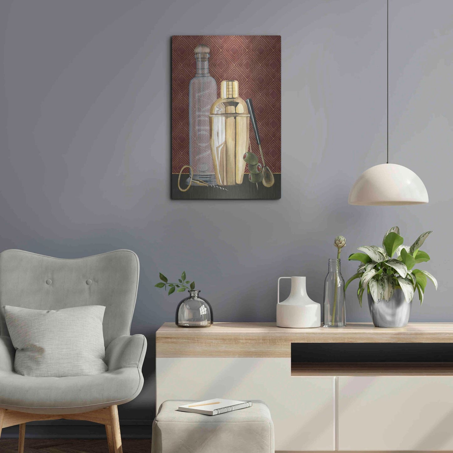 Luxe Metal Art 'Bar Gatsby I' by Grace Popp, Metal Wall Art,16x24