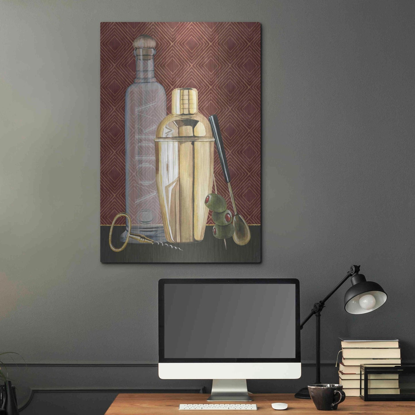 Luxe Metal Art 'Bar Gatsby I' by Grace Popp, Metal Wall Art,24x36