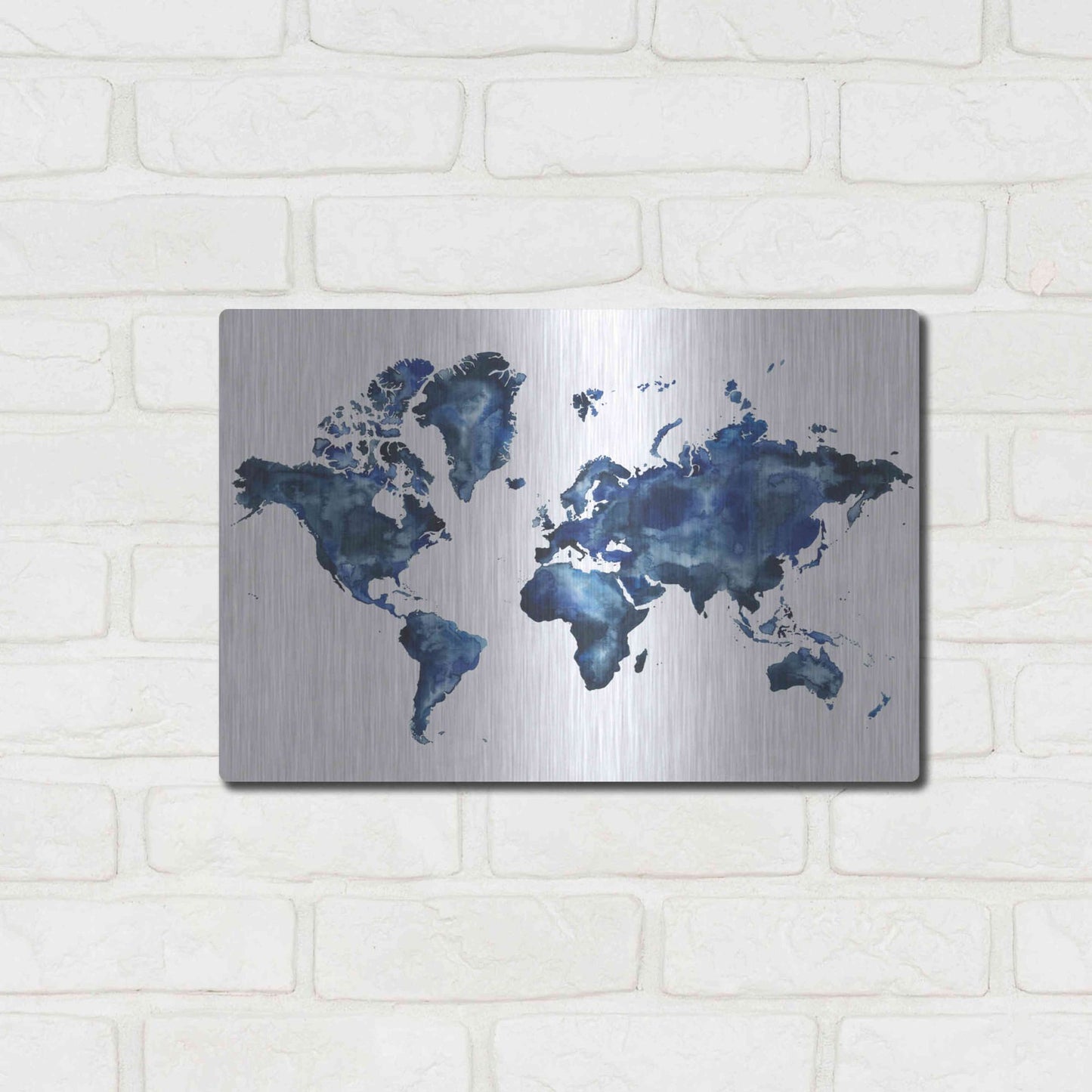 Luxe Metal Art 'Water World I' by Grace Popp, Metal Wall Art,16x12