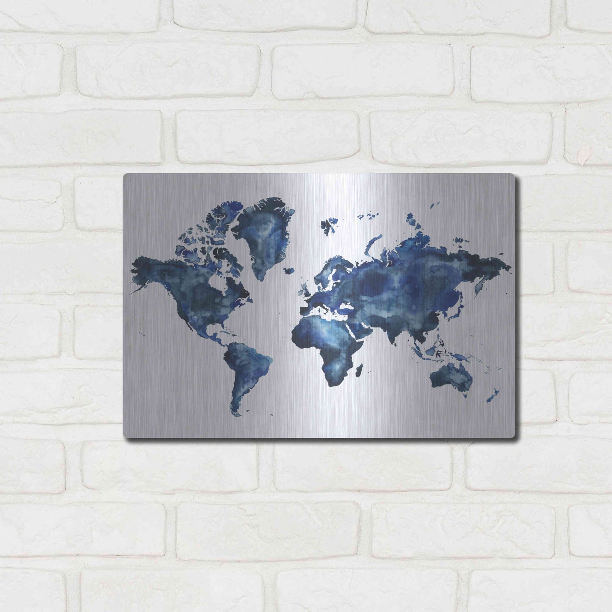 Luxe Metal Art 'Water World I' by Grace Popp, Metal Wall Art,16x12