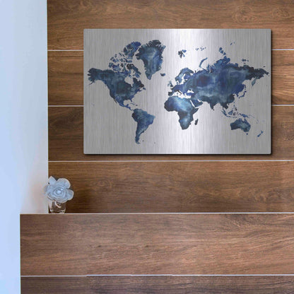 Luxe Metal Art 'Water World I' by Grace Popp, Metal Wall Art,16x12