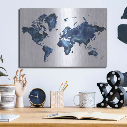 Luxe Metal Art 'Water World I' by Grace Popp, Metal Wall Art,16x12