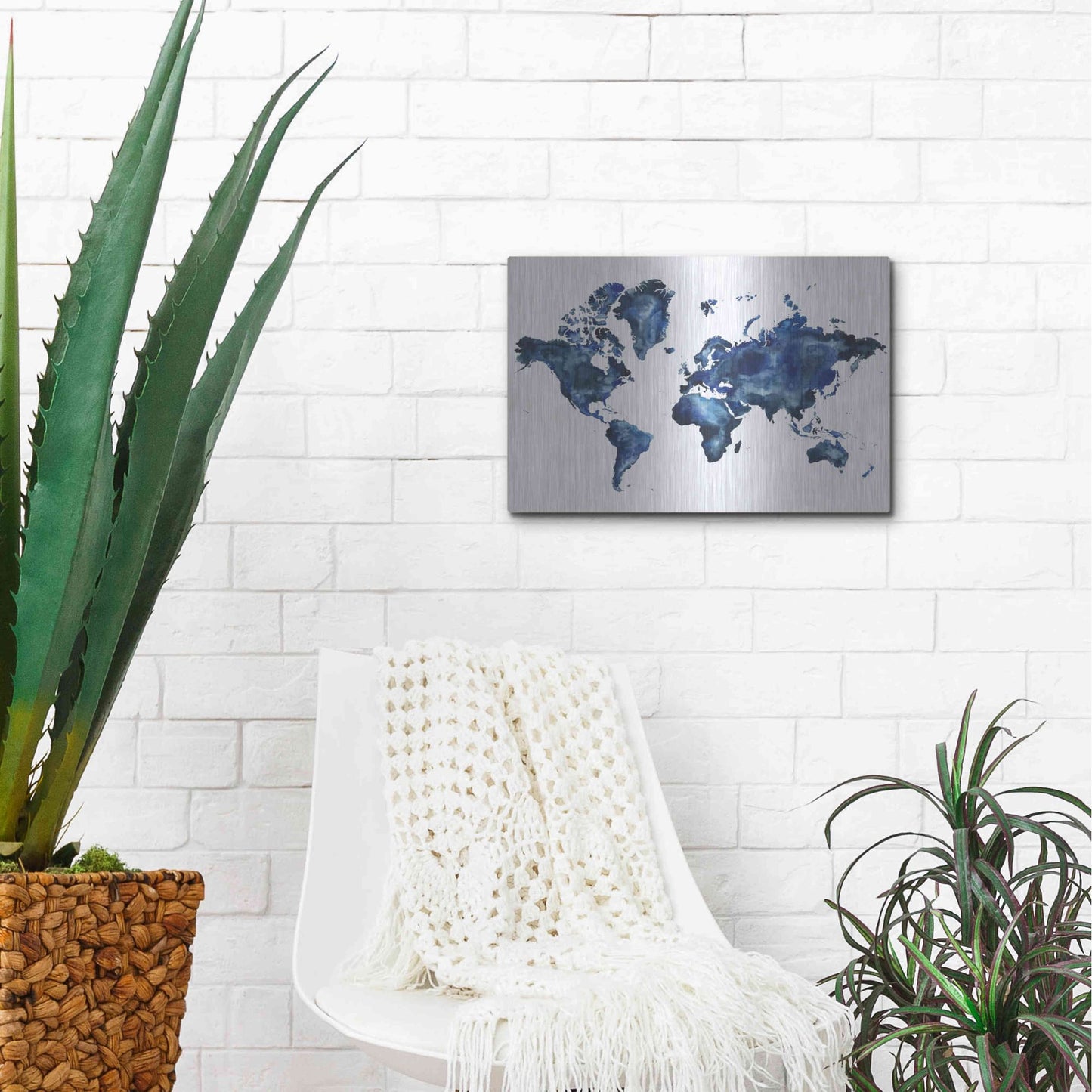 Luxe Metal Art 'Water World I' by Grace Popp, Metal Wall Art,16x12