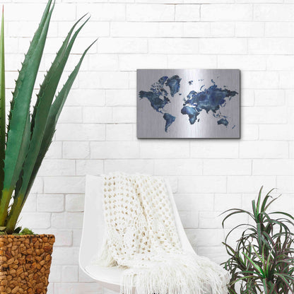 Luxe Metal Art 'Water World I' by Grace Popp, Metal Wall Art,16x12