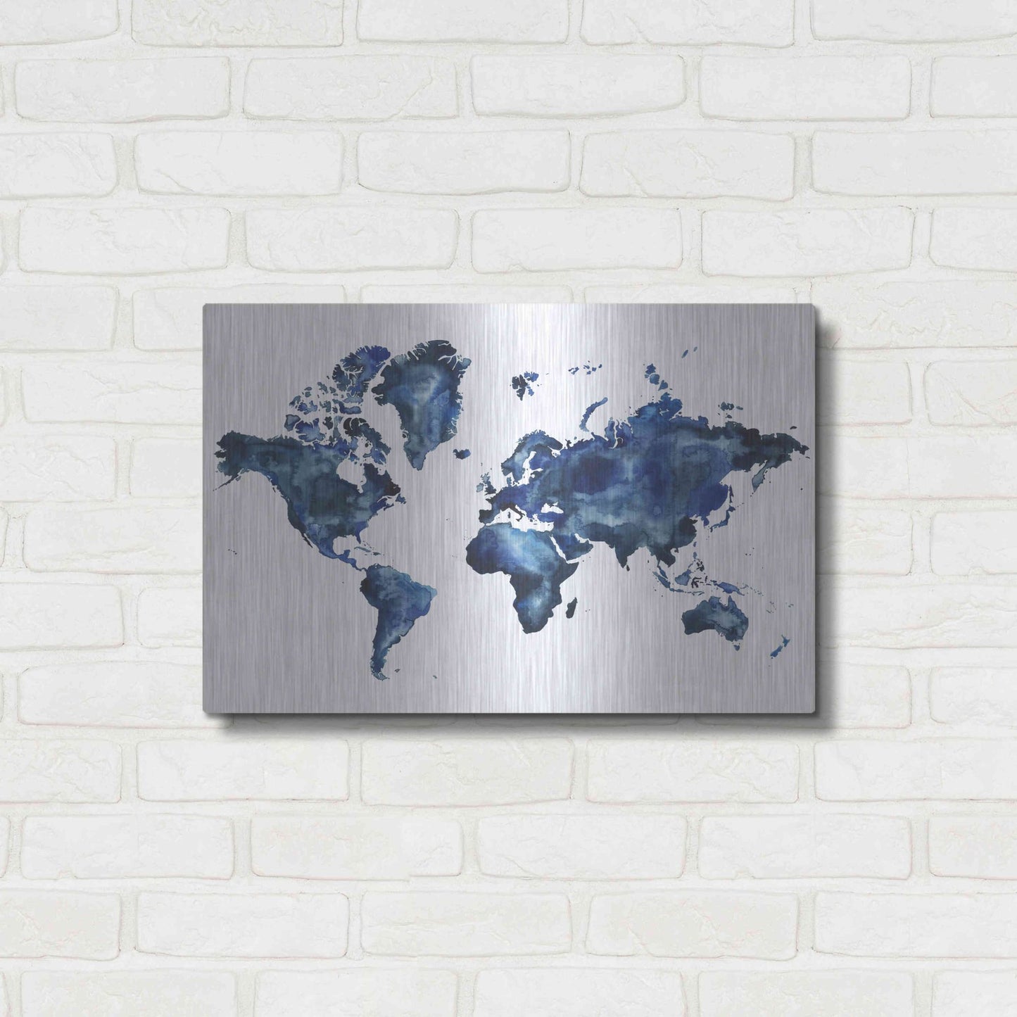 Luxe Metal Art 'Water World I' by Grace Popp, Metal Wall Art,24x16