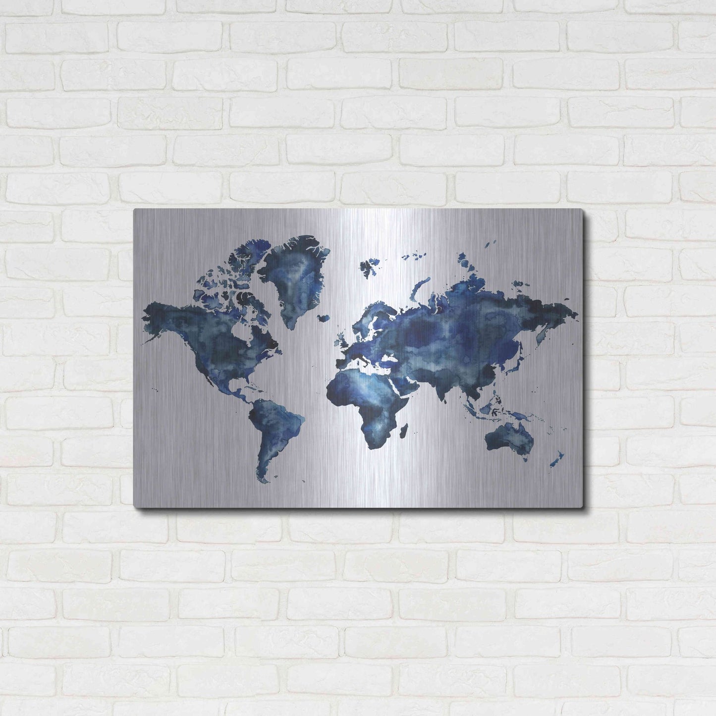 Luxe Metal Art 'Water World I' by Grace Popp, Metal Wall Art,36x24