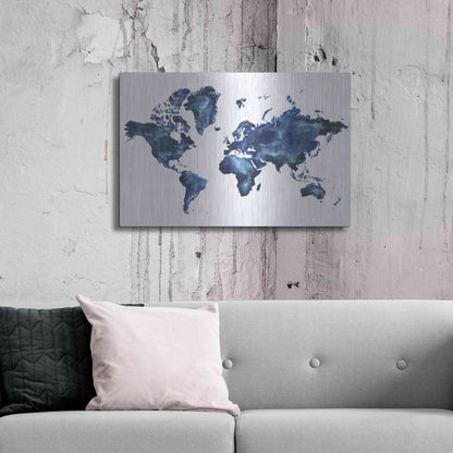 Luxe Metal Art 'Water World I' by Grace Popp, Metal Wall Art,36x24