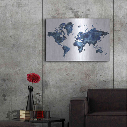 Luxe Metal Art 'Water World I' by Grace Popp, Metal Wall Art,36x24
