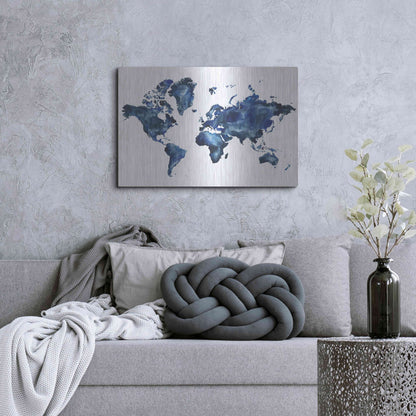 Luxe Metal Art 'Water World I' by Grace Popp, Metal Wall Art,36x24