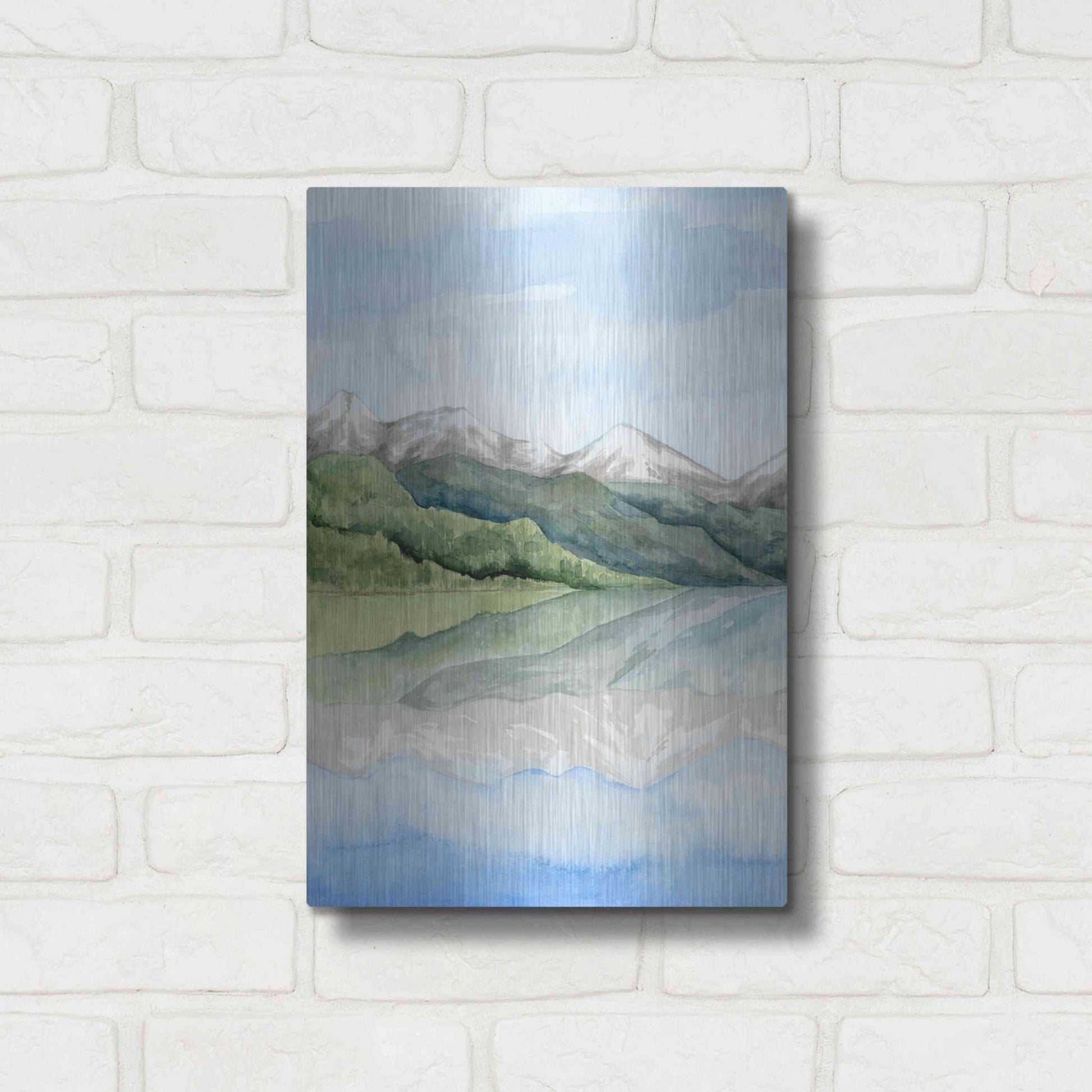 Luxe Metal Art 'Mirror Lake I' by Grace Popp, Metal Wall Art,12x16