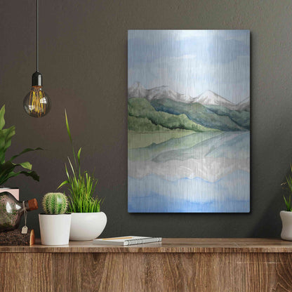 Luxe Metal Art 'Mirror Lake I' by Grace Popp, Metal Wall Art,12x16