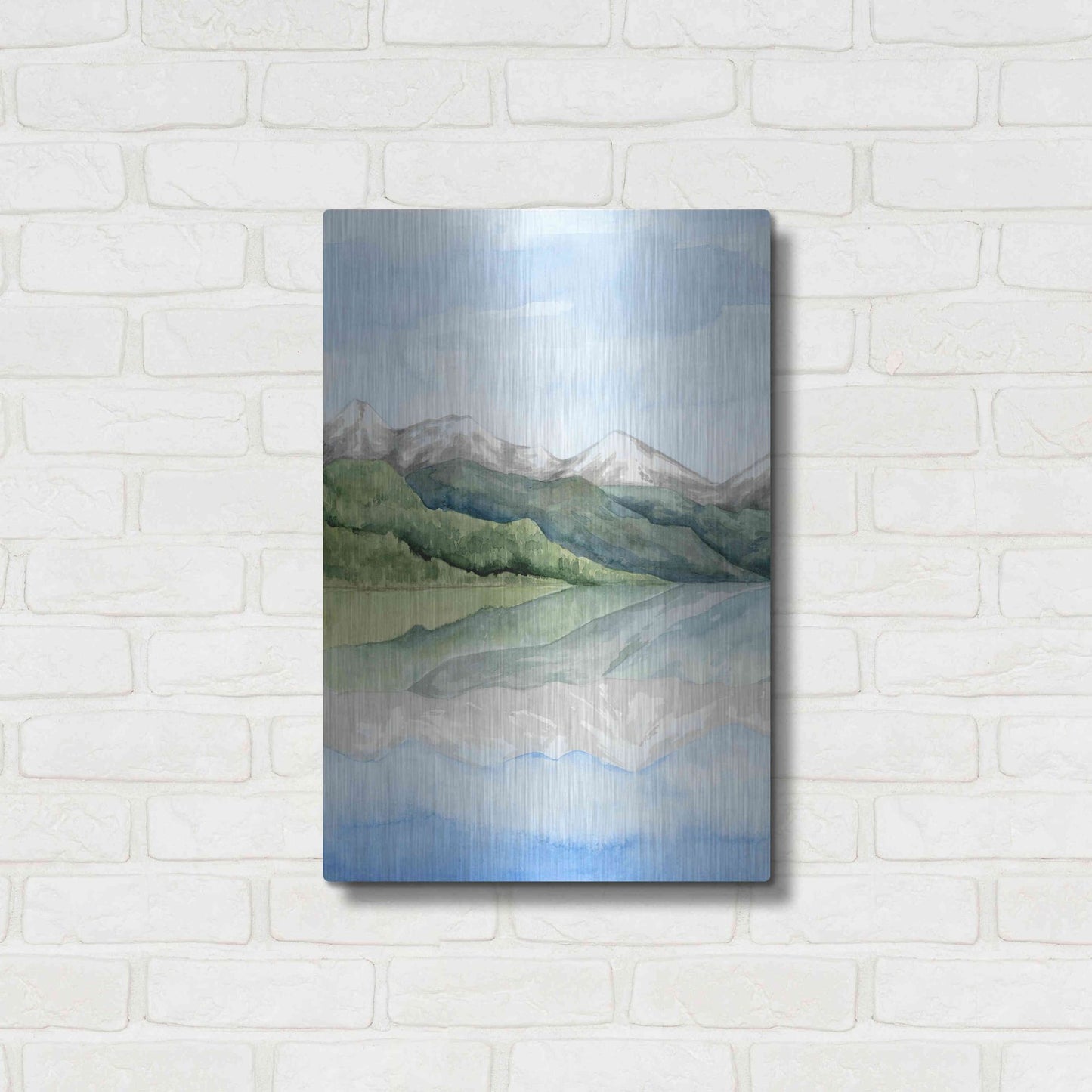 Luxe Metal Art 'Mirror Lake I' by Grace Popp, Metal Wall Art,16x24