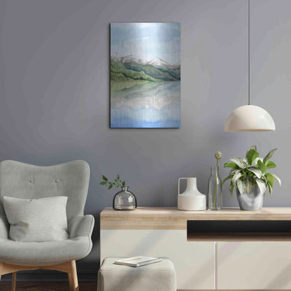 Luxe Metal Art 'Mirror Lake I' by Grace Popp, Metal Wall Art,16x24