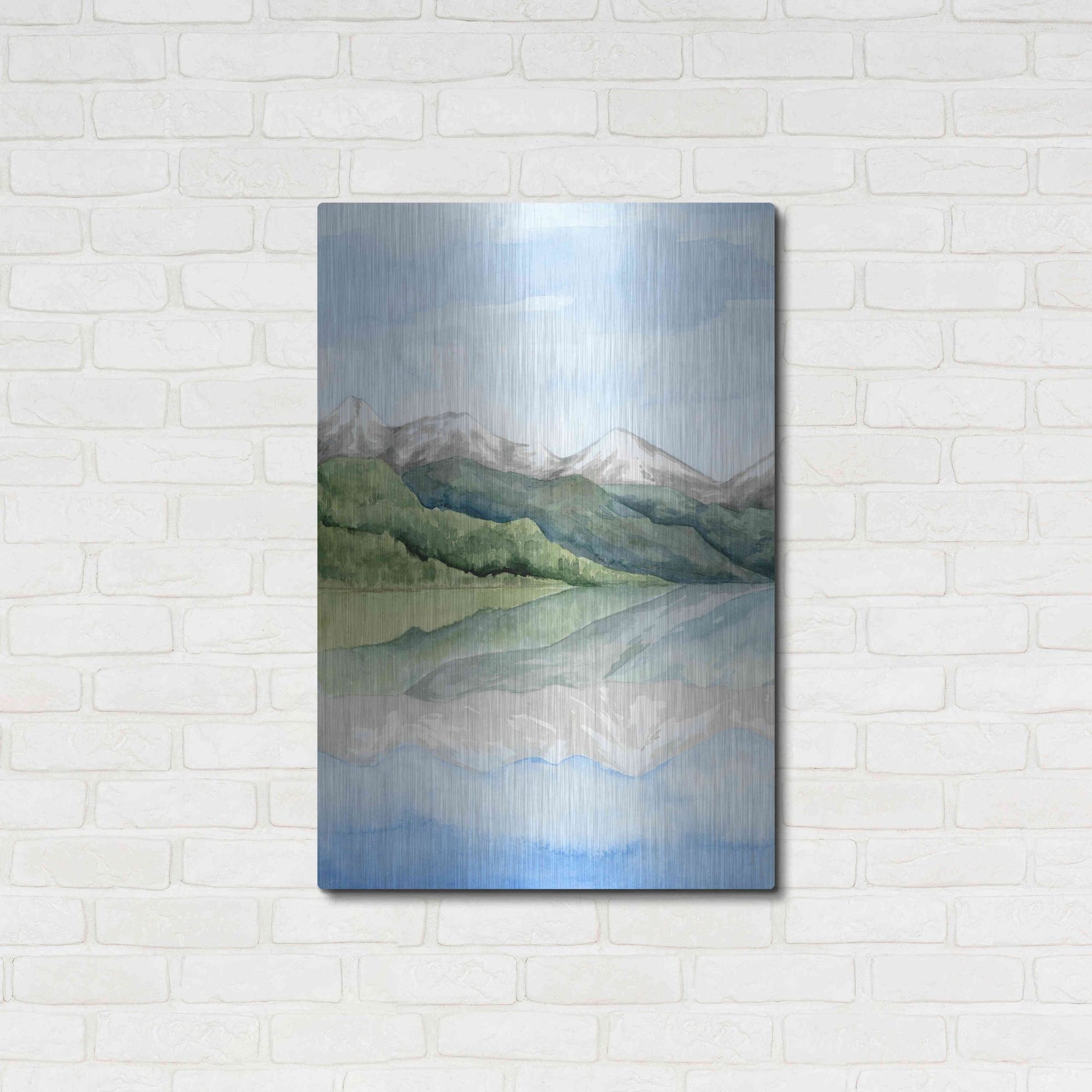 Luxe Metal Art 'Mirror Lake I' by Grace Popp, Metal Wall Art,24x36