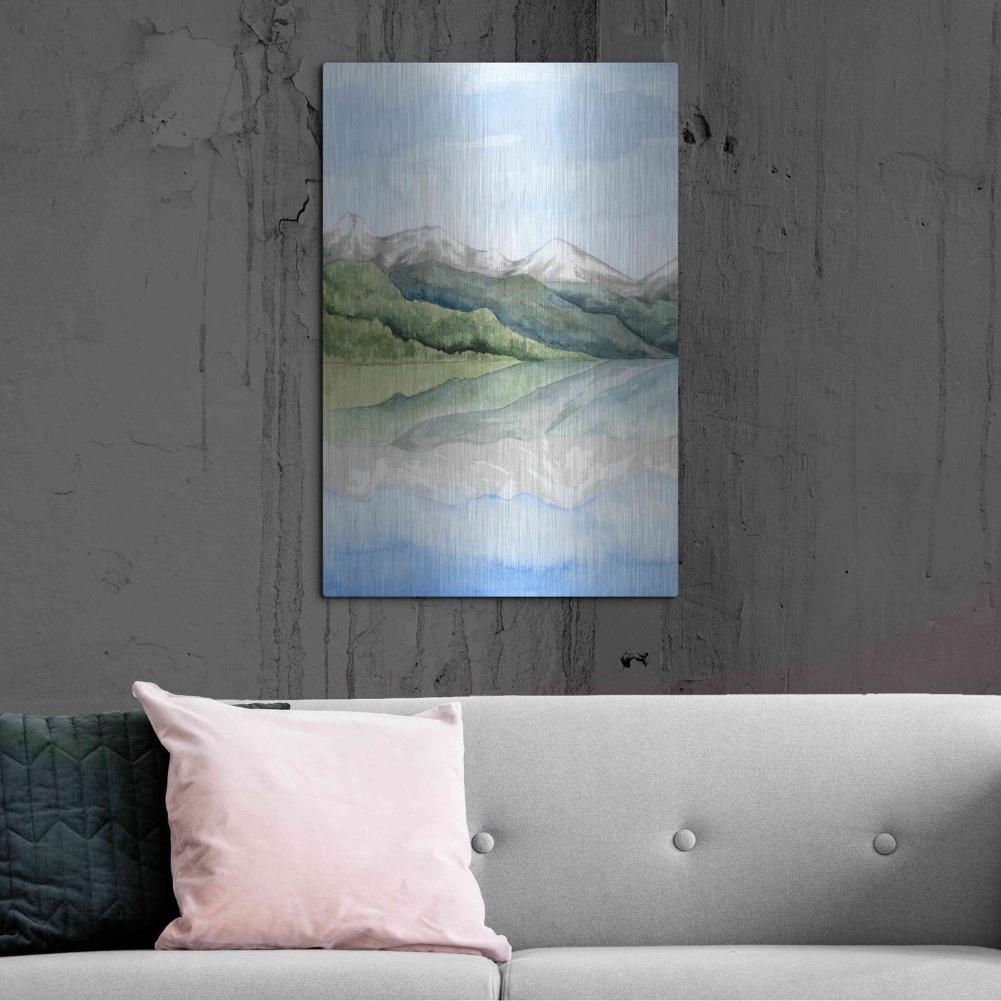 Luxe Metal Art 'Mirror Lake I' by Grace Popp, Metal Wall Art,24x36