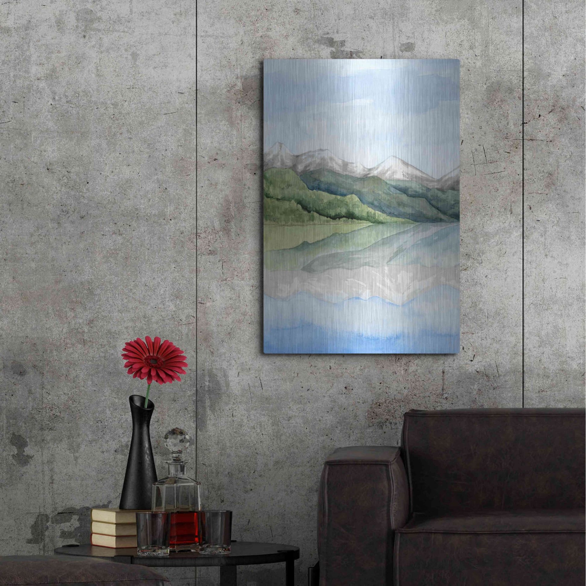 Luxe Metal Art 'Mirror Lake I' by Grace Popp, Metal Wall Art,24x36